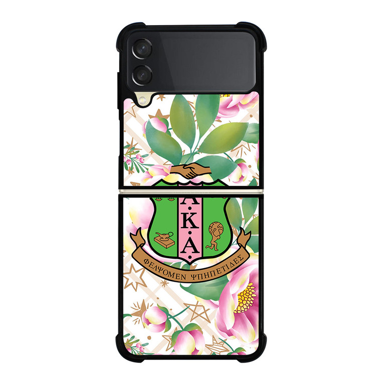 AKA PINK AND GREEN FLOWER LOGO Samsung Galaxy Z Flip 3 Case Cover