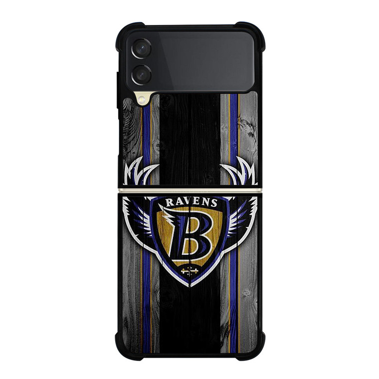 BALTIMORE RAVENS WOODEN LOGO Samsung Galaxy Z Flip 3 Case Cover