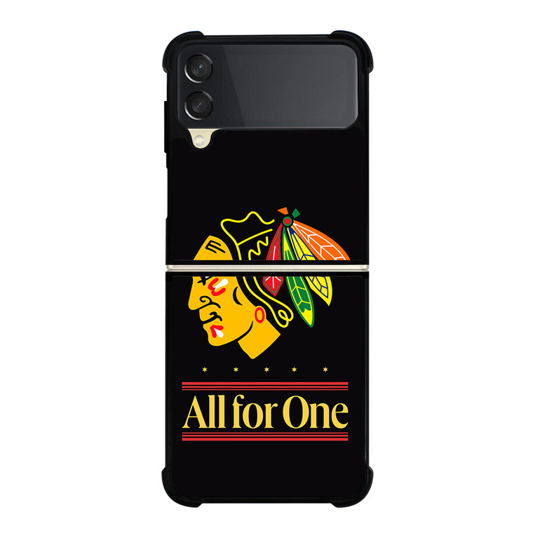 CHICAGO BLACKHAWKS ALL FOR ONE Samsung Galaxy Z Flip 3 Case Cover
