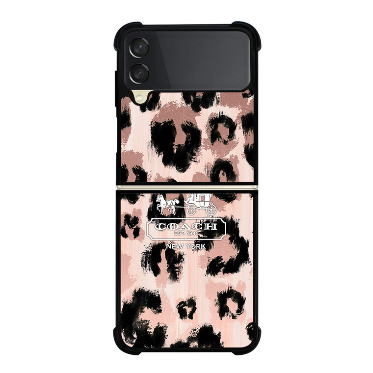 COACH NEW YORK LEOPARD SKIN Samsung Galaxy Z Flip 3 Case Cover
