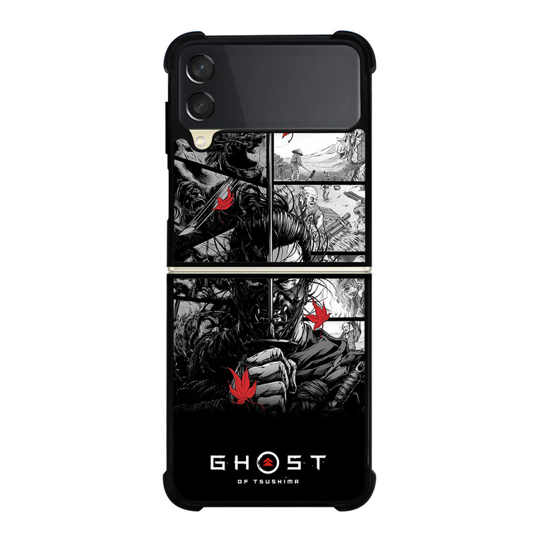 GHOST OF TSUSHIMA LOGO BLACK WHITE Samsung Galaxy Z Flip 3 Case Cover