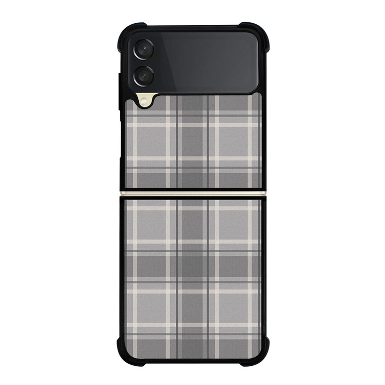 GREY TARTAN PLAID PATTERN Samsung Galaxy Z Flip 3 Case Cover GREY TARTAN PLAID PATTERN Samsung Galaxy Z Flip 3 Case Cover