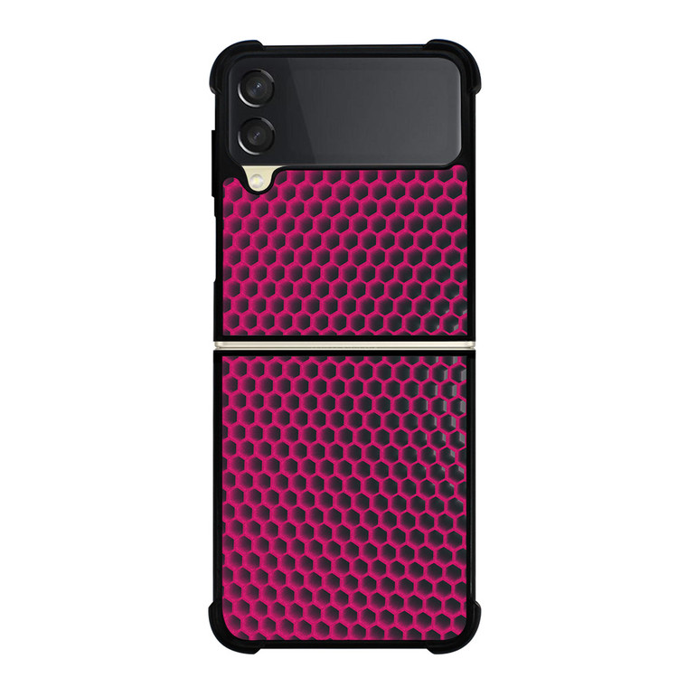 HEXAGONAL BLACK PURPLE PATTERN Samsung Galaxy Z Flip 3 Case Cover