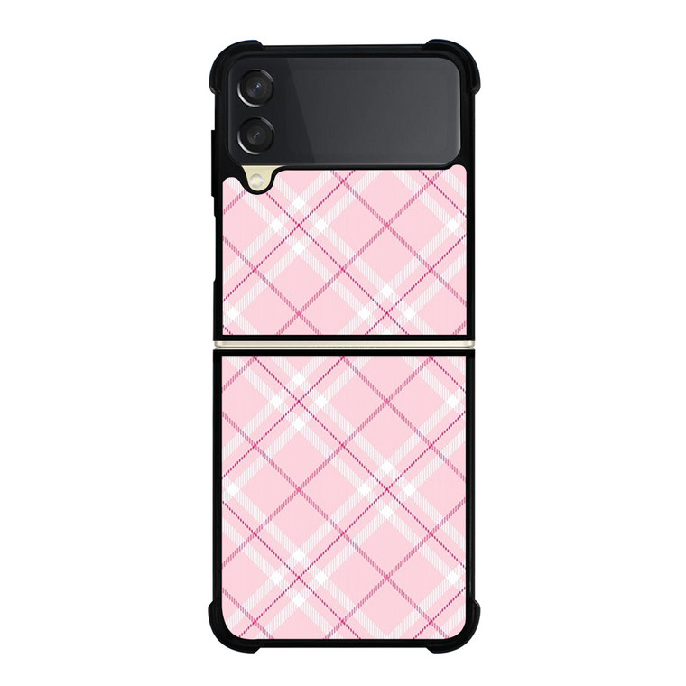 LIGHT PINK PLAID PATTERN Samsung Galaxy Z Flip 3 Case Cover