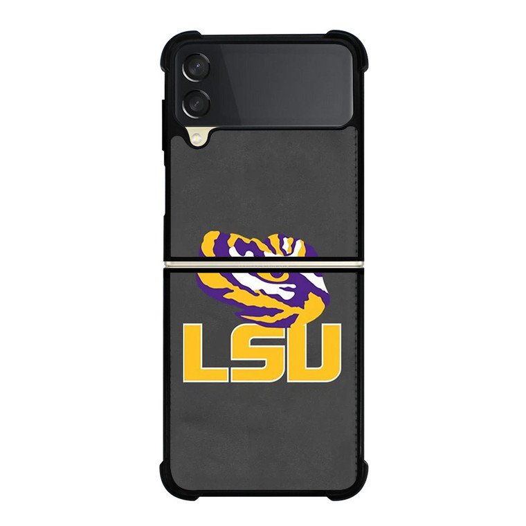 LSU TIGERS LEATHER LOGO Samsung Galaxy Z Flip 3 Case Cover