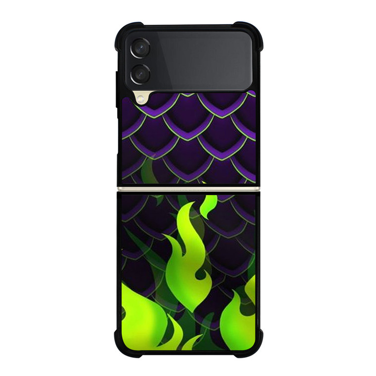 MALEFICENT GREEN FLAMES PATTERN Samsung Galaxy Z Flip 3 Case Cover