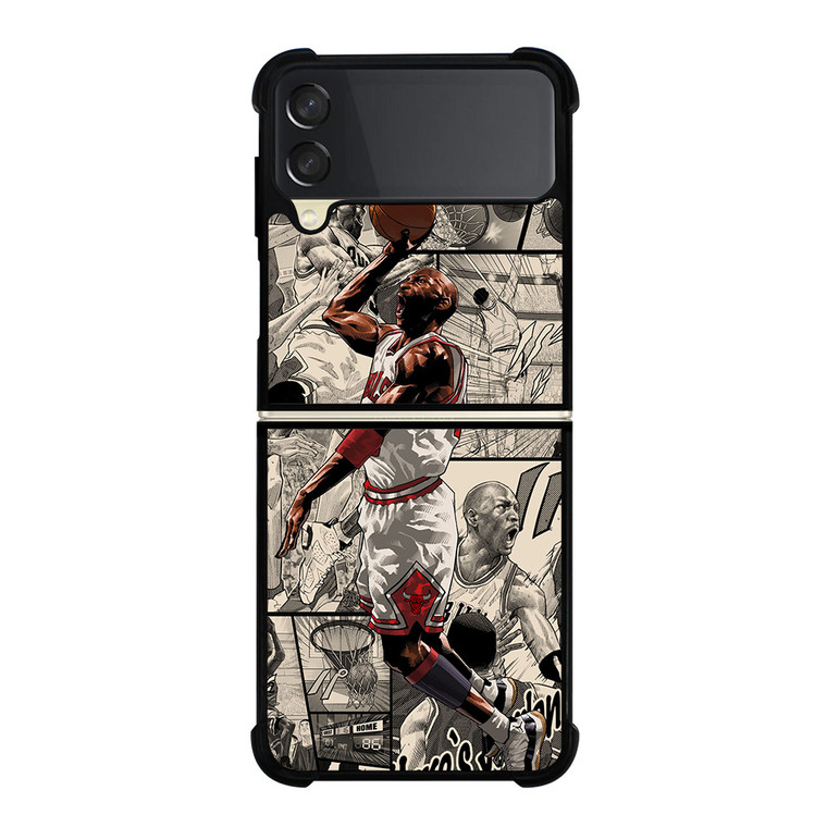 MICHAEL JORDAN COMIC ART Samsung Galaxy Z Flip 3 Case Cover