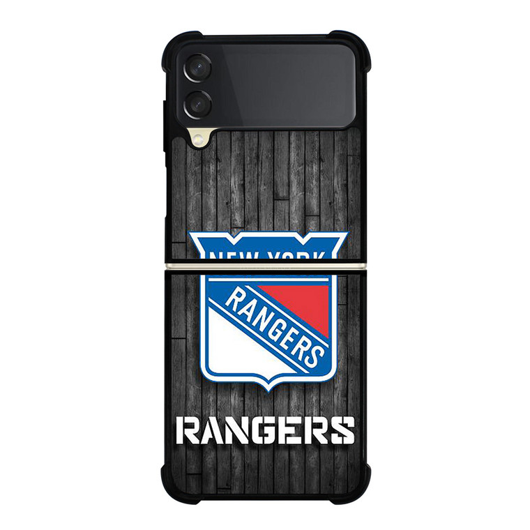 NEW YORK RANGERS WOODEN LOGO Samsung Galaxy Z Flip 3 Case Cover