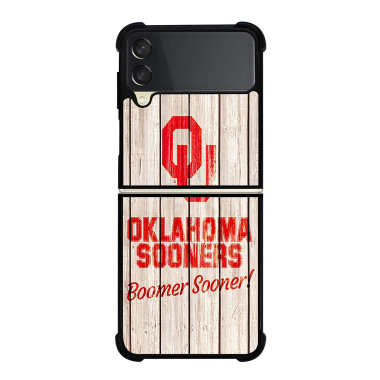 OKLAHOMA SOONERS WOODEN LOGO Samsung Galaxy Z Flip 3 Case Cover
