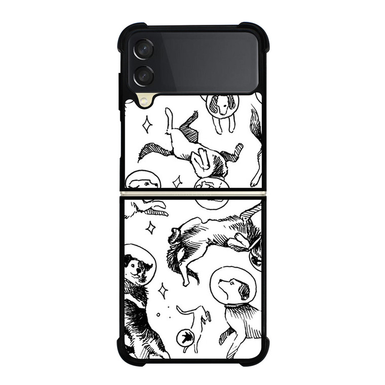 SPACE DOG WHITE PATTERN Samsung Galaxy Z Flip 3 Case Cover