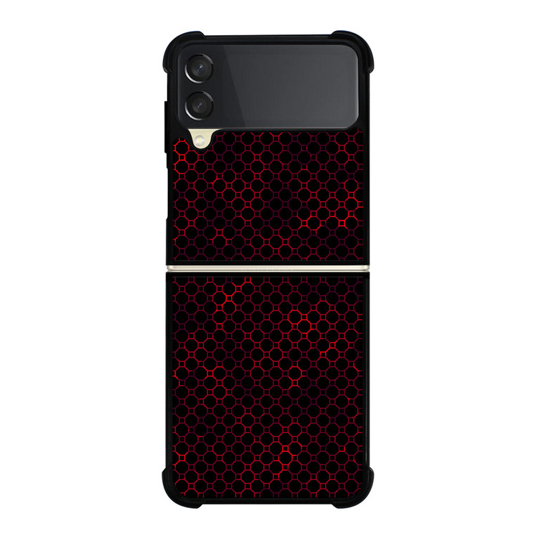STYLISH HEXAGONAL RED PATTERN Samsung Galaxy Z Flip 3 Case Cover