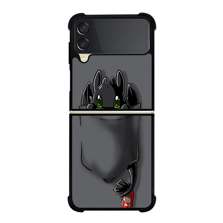 TOOTHLESS CUTE POCKET Samsung Galaxy Z Flip 3 Case Cover TOOTHLESS CUTE POCKET Samsung Galaxy Z Flip 3 Case Cover