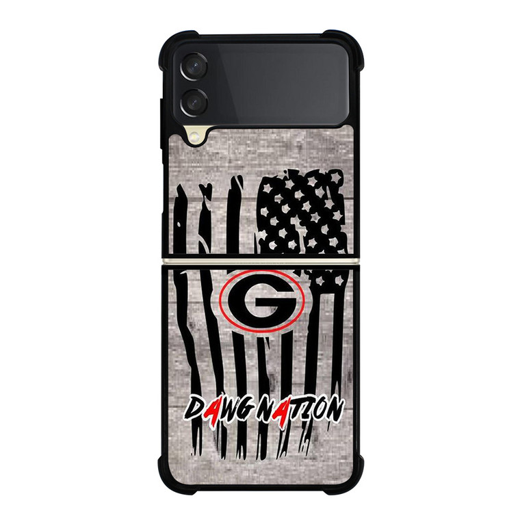 UNIVERSITY OF GEORGIA BULLDOGSWOODEN LOGO Samsung Galaxy Z Flip 3 Case Cover UNIVERSITY OF GEORGIA BULLDOGSWOODEN LOGO Samsung Galaxy Z Flip 3 Case Cover