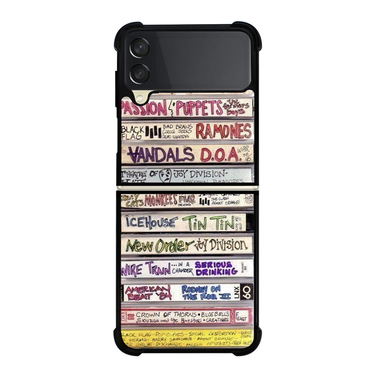 VINTAGE CASETTE COLLAGE 2 Samsung Galaxy Z Flip 3 Case Cover VINTAGE CASETTE COLLAGE 2 Samsung Galaxy Z Flip 3 Case Cover
