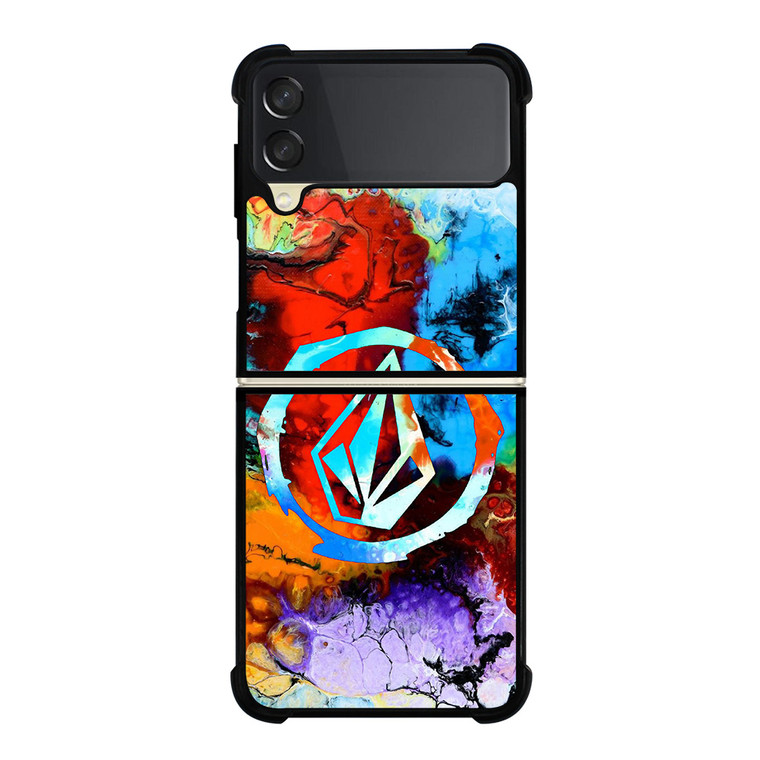 VOLCOM COLORFUL LOGO Samsung Galaxy Z Flip 3 Case Cover VOLCOM COLORFUL LOGO Samsung Galaxy Z Flip 3 Case Cover