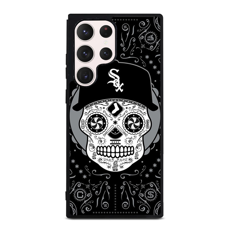 CHICAGO WHITE SOX LOGO SKULL ART Samsung Galaxy S23 Ultra Case Cover