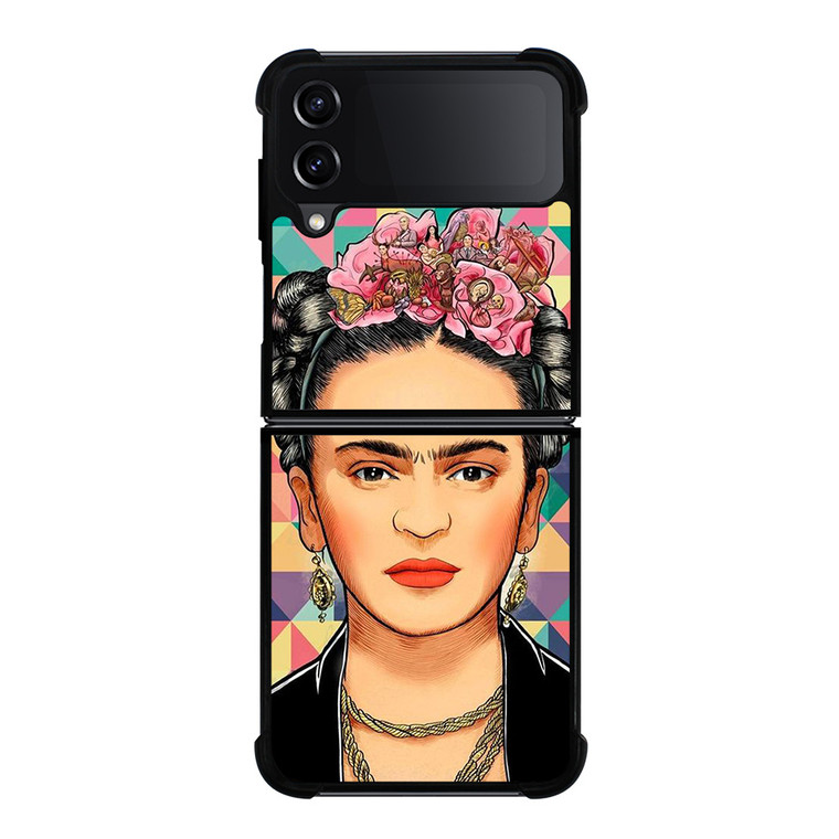 FRIDA KAHLO FACE COLORFUL ART Samsung Galaxy Z Flip 4 Case Cover FRIDA KAHLO FACE COLORFUL ART Samsung Galaxy Z Flip 4 Case Cover