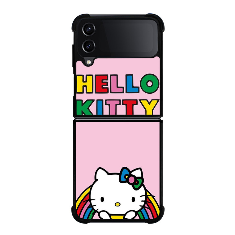 HELLO KITTY RAINBOW Samsung Galaxy Z Flip 4 Case Cover HELLO KITTY RAINBOW Samsung Galaxy Z Flip 4 Case Cover