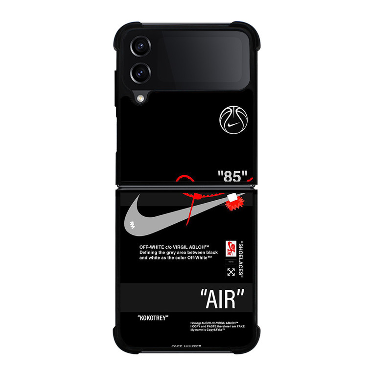 NIKE SHOES X OFF WHITE BLACK 85 Samsung Galaxy Z Flip 4 Case Cover