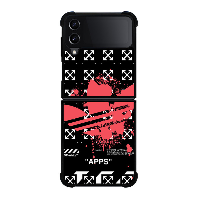 OFF WHITE X ADIDAS RED Samsung Galaxy Z Flip 4 Case Cover