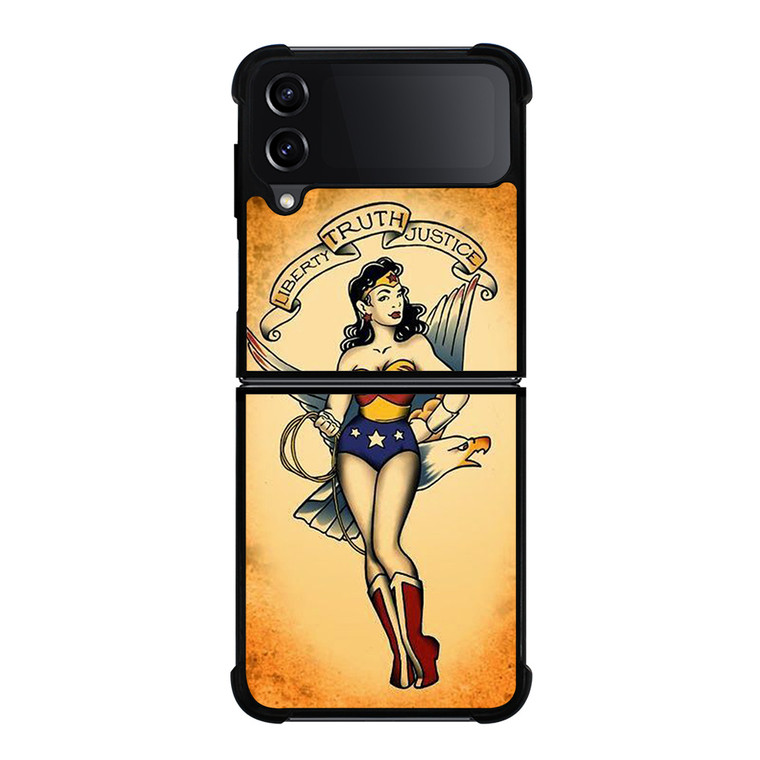 SAILOR JERRY TATTOO WONDER WOMAN Samsung Galaxy Z Flip 4 Case Cover