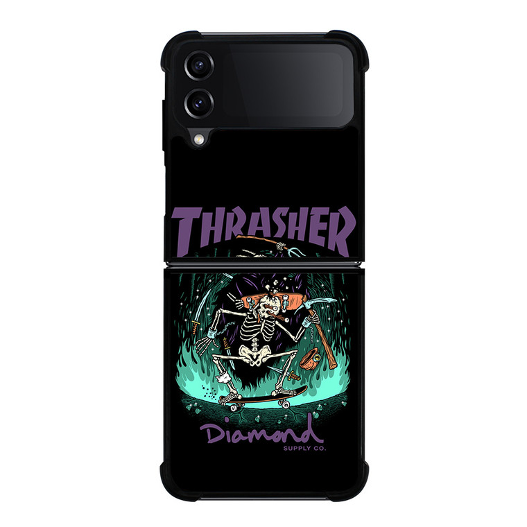 THRASHER DIAMOND SUPPLY CO Samsung Galaxy Z Flip 4 Case Cover THRASHER DIAMOND SUPPLY CO Samsung Galaxy Z Flip 4 Case Cover
