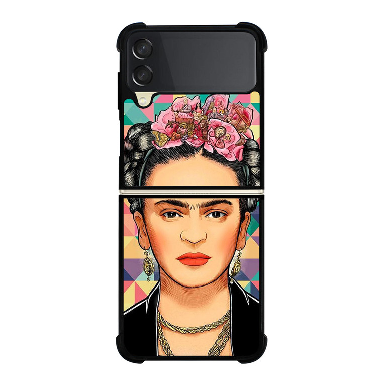 FRIDA KAHLO FACE COLORFUL ART Samsung Galaxy Z Flip 3 Case Cover