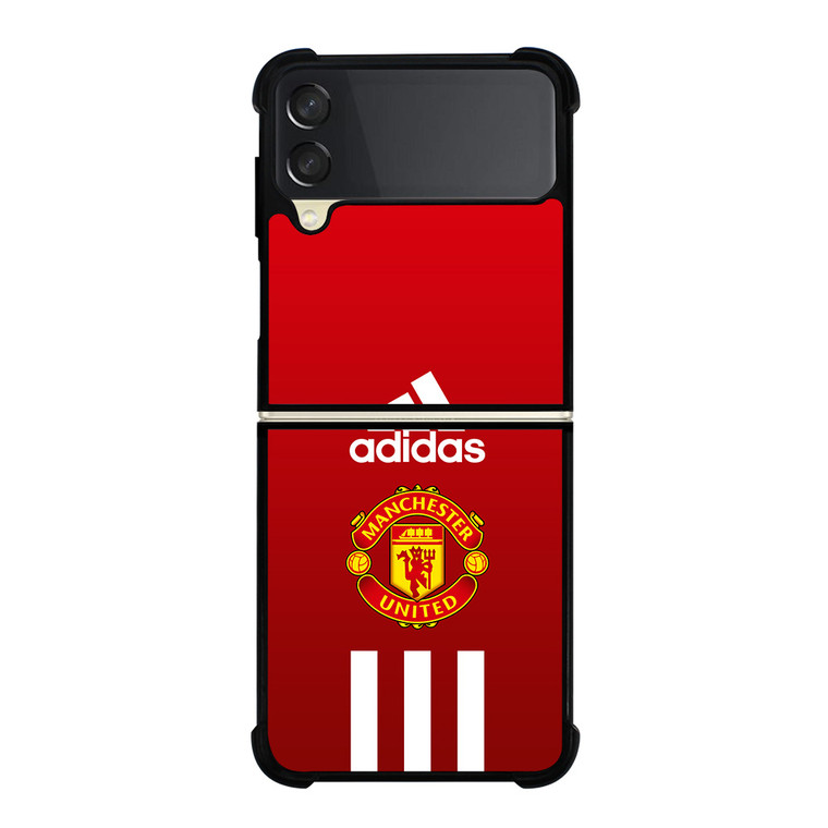 MANCHESTER UNITED FC ADIDAS STRIPES Samsung Galaxy Z Flip 3 Case Cover