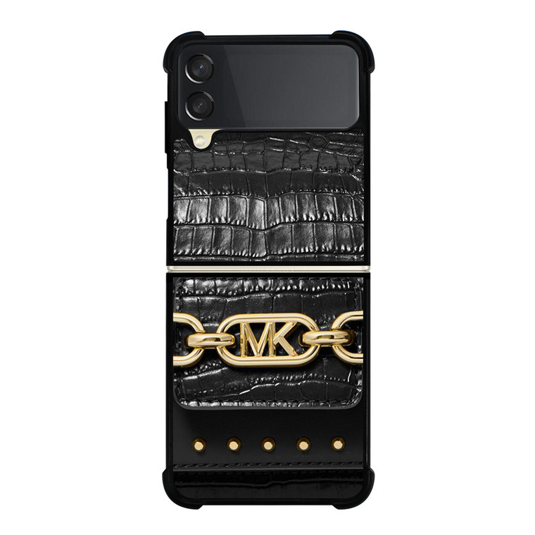 MICHAEL KORS MK LOGO BLACK LEATHER HAND BAG Samsung Galaxy Z Flip 3 Case Cover MICHAEL KORS MK LOGO BLACK LEATHER HAND BAG Samsung Galaxy Z Flip 3 Case Cover