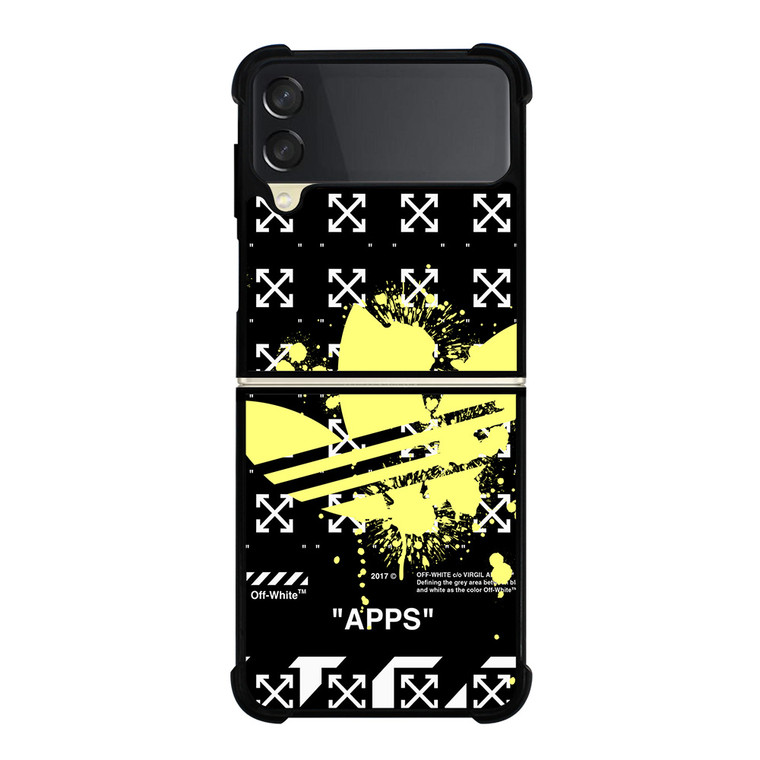OFF WHITE X ADIDAS YELLOW Samsung Galaxy Z Flip 3 Case Cover OFF WHITE X ADIDAS YELLOW Samsung Galaxy Z Flip 3 Case Cover