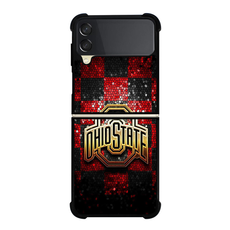 OHIO STATE LOGO FOOTBALL MOZAIC ICON Samsung Galaxy Z Flip 3 Case Cover