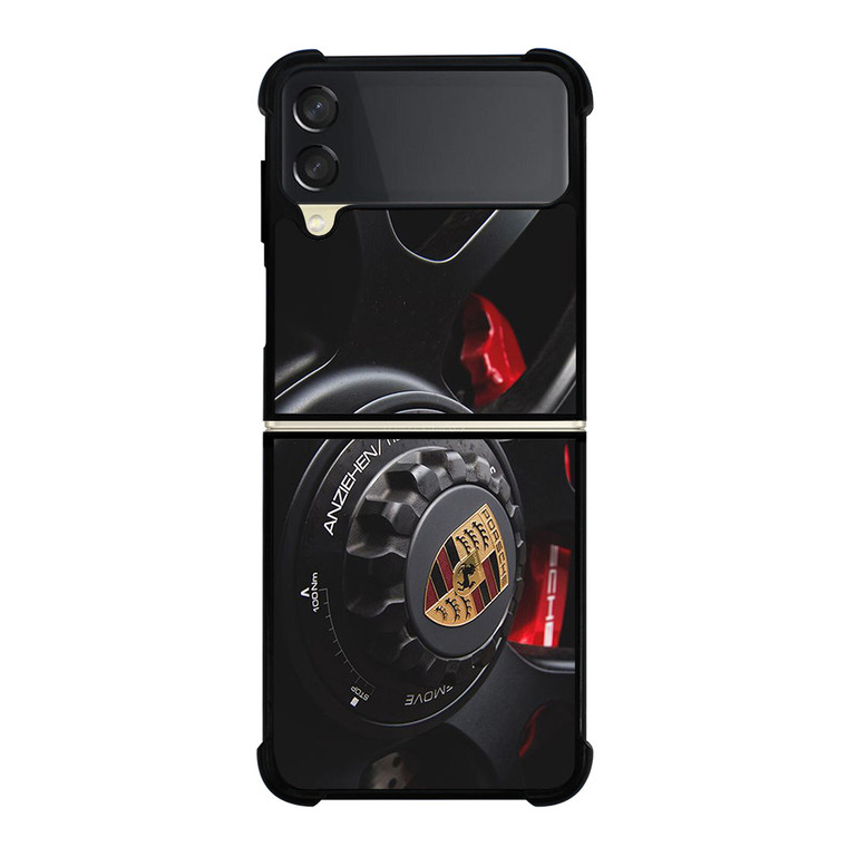 PORSCHE CAR LOGO WHEEL ICON Samsung Galaxy Z Flip 3 Case Cover