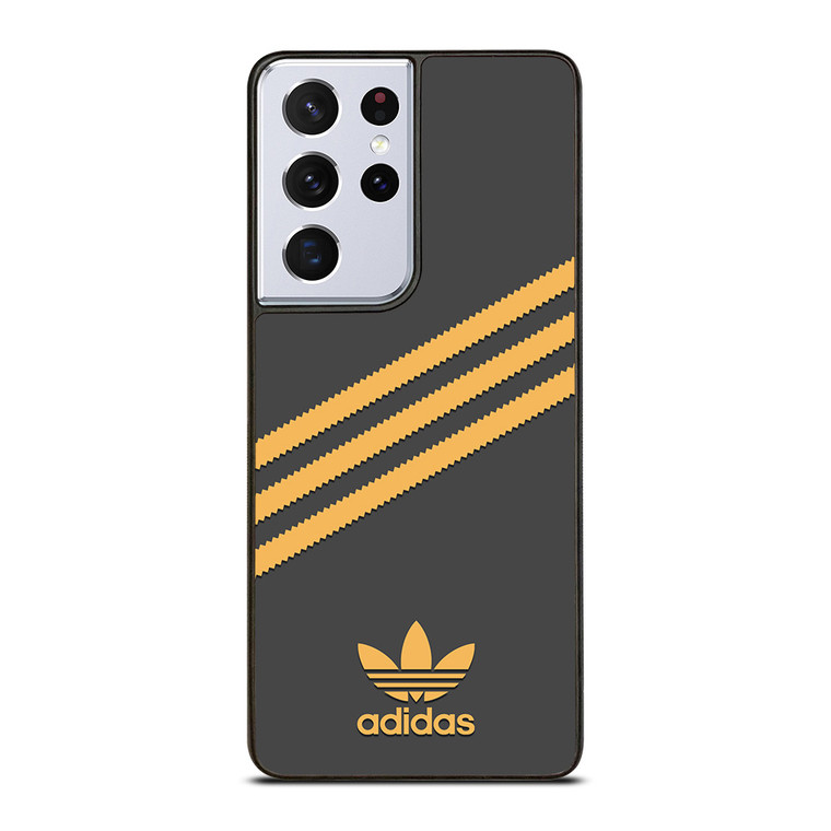 ADIDAS ORIGINALS STRIPES BLACK ORANGE Samsung Galaxy S21 Ultra Case Cover