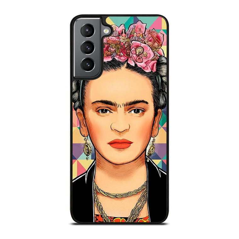 FRIDA KAHLO FACE COLORFUL ART Samsung Galaxy S21 Plus Case Cover