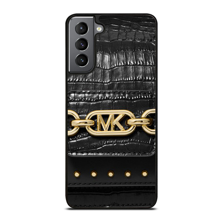 MICHAEL KORS MK LOGO BLACK LEATHER HAND BAG Samsung Galaxy S21 Plus Case Cover