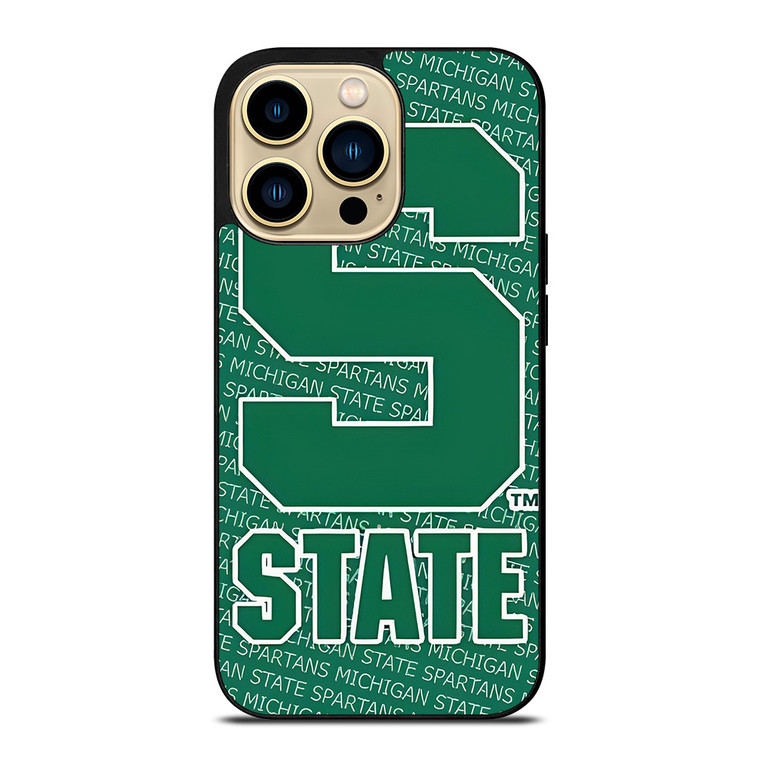 MICHIGAN STATE SPARTANS LOGO FOOTBALL EMBLEM iPhone 14 Pro Max Case Cover