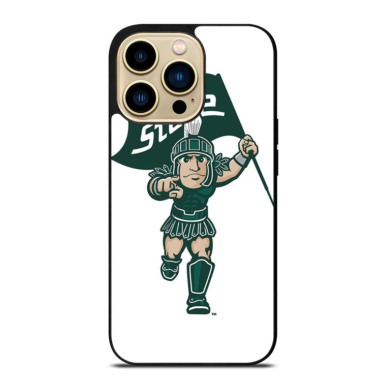 MICHIGAN STATE SPARTANS LOGO FOOTBALL MASCOT iPhone 14 Pro Max Case Cover