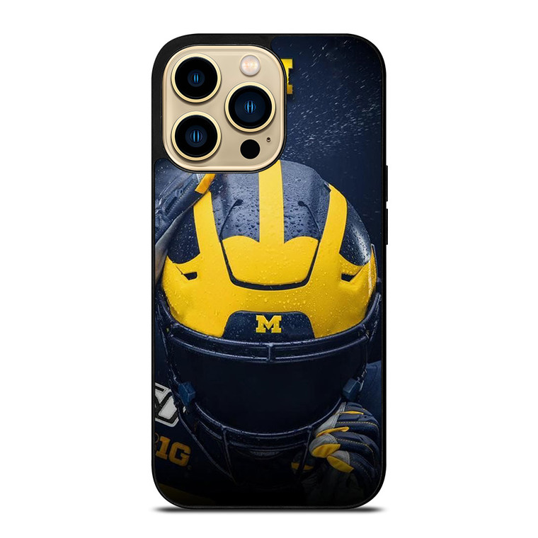 MICHIGAN WOLVERINES HELMET COLLEGE FOOTBALL TEAM iPhone 14 Pro Max Case Cover