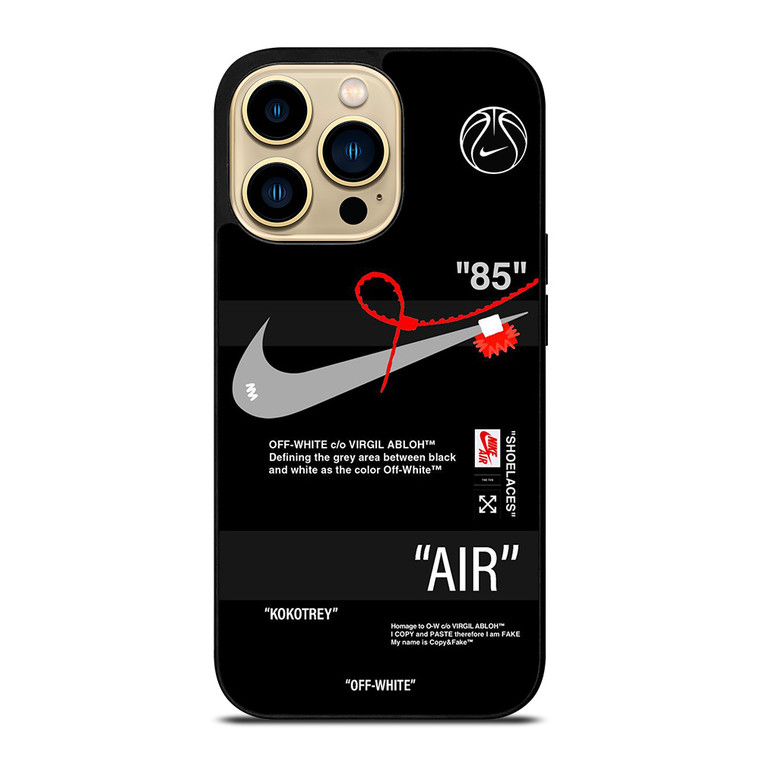 NIKE SHOES X OFF WHITE BLACK 85 iPhone 14 Pro Max Case Cover