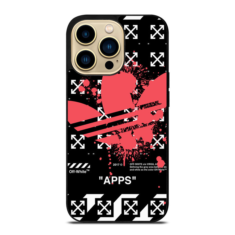 OFF WHITE X ADIDAS RED iPhone 14 Pro Max Case Cover