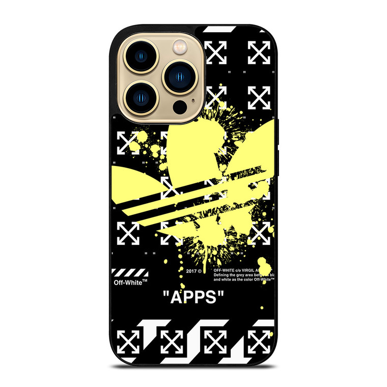 OFF WHITE X ADIDAS YELLOW iPhone 14 Pro Max Case Cover