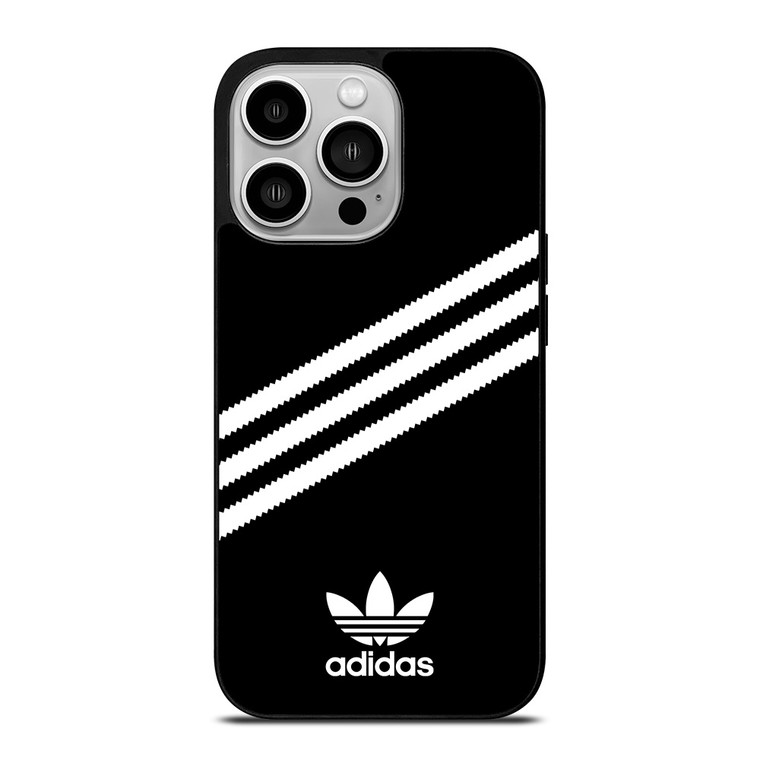 ADIDAS ORIGINALS STRIPES BLACK WHITE iPhone 14 Pro Case Cover