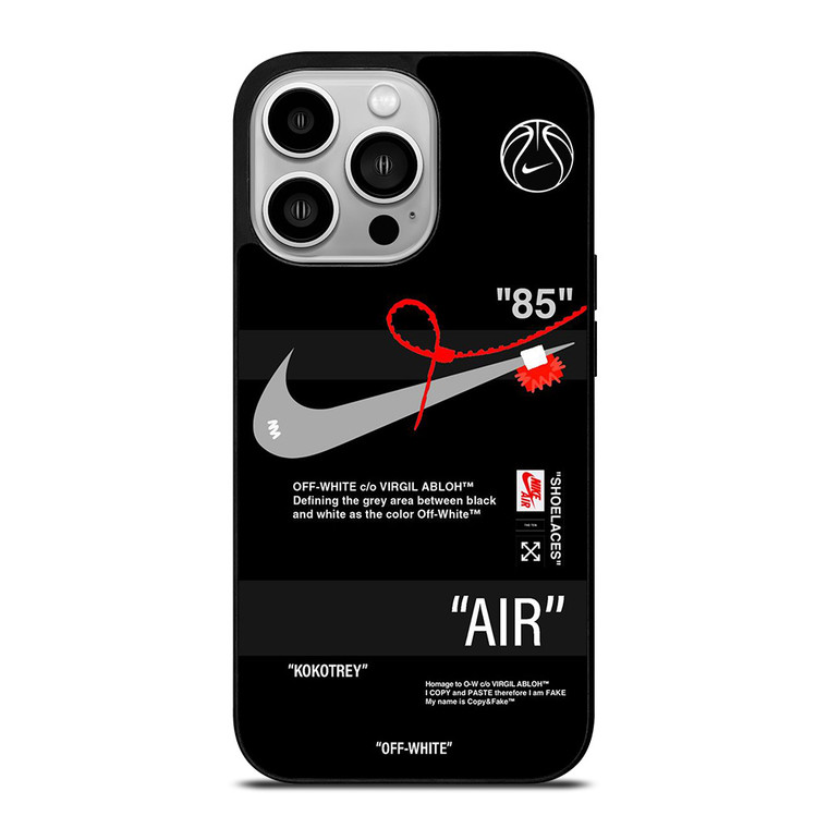 NIKE SHOES X OFF WHITE BLACK 85 iPhone 14 Pro Case Cover