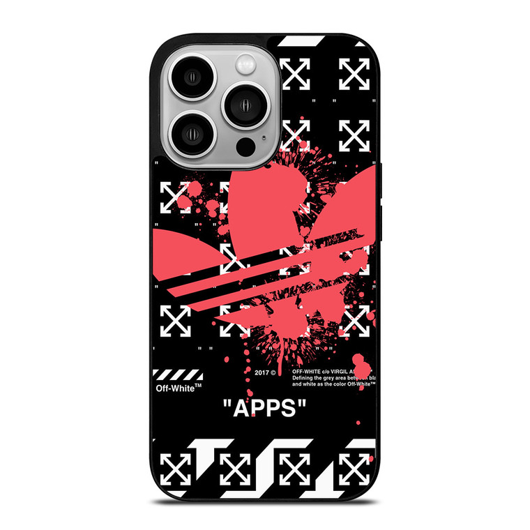 OFF WHITE X ADIDAS RED iPhone 14 Pro Case Cover