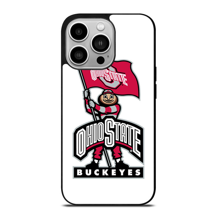 OHIO STATE BUCKEYES LOGO FOOTBALL MASKOT iPhone 14 Pro Case Cover