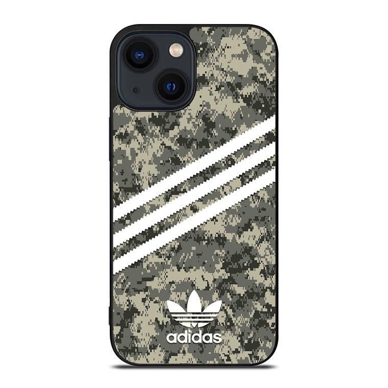 ADIDAS ORIGINALS STRIPES GREY CAMO iPhone 14 Plus Case Cover