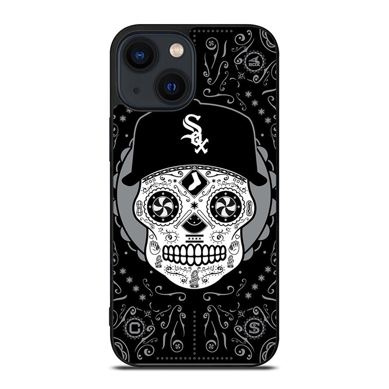 CHICAGO WHITE SOX LOGO SKULL ART iPhone 14 Plus Case Cover