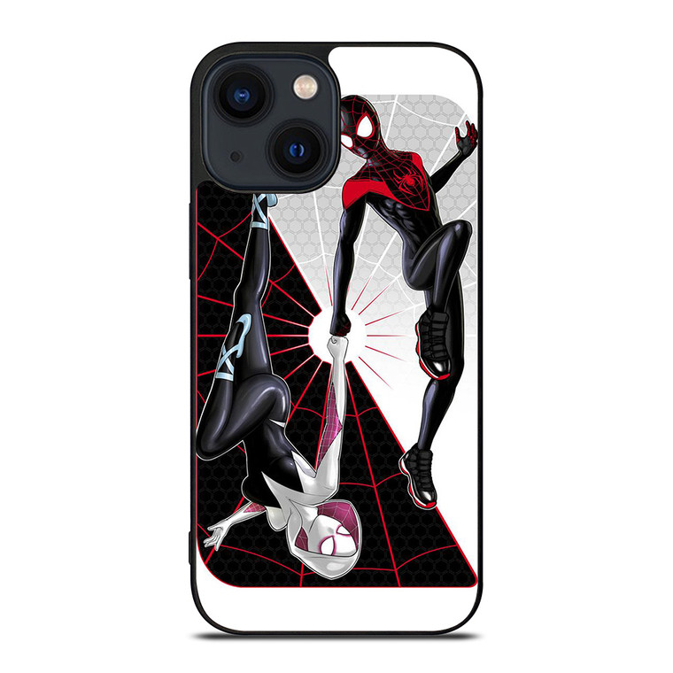 SPIDERMAN MILES MORALES SPIDER GWEN VERSE iPhone 14 Plus Case Cover