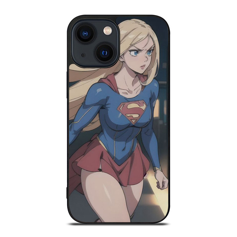 SUPER GIRL CARTOON MANGA ANIME iPhone 14 Plus Case Cover