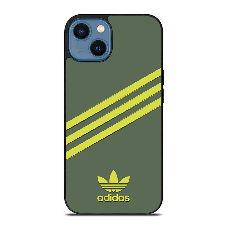 ADIDAS ORIGINALS STRIPES GREEN YELLOW iPhone 14 Case Cover